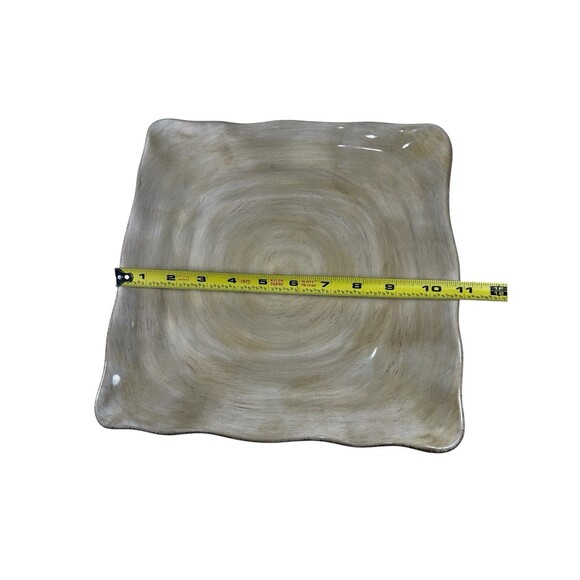 Tabletops Lifestyles Campagnolo Square Dinner Plate Hand Painted Beige 11 1/8" - Picture 7 of 7
